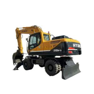 Excavatrice sur pneus Hyundai 210W-9, moteur, pompe, boîte de vitesses - Haute efficacité, capacité de la benne de 1,2 m, puissance de 115 kW, PLC, garantie d'un an - Product Image 1