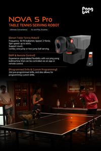 Robot de tennis de table Pongbot Nova S <span class=keywords><strong>Pro</strong></span> Multi-Rotation & Multi-Drop Télécommande Machine à balles de <span class=keywords><strong>ping</strong></span>-<span class=keywords><strong>pong</strong></span> Produit d'entraînement - Product Image 2