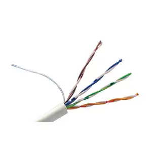 CAT5e 1000FT UTP 케이블 단단한 24AWG 백색 이더네트 랜 대량 철사 CAT5 RJ45 2 팩