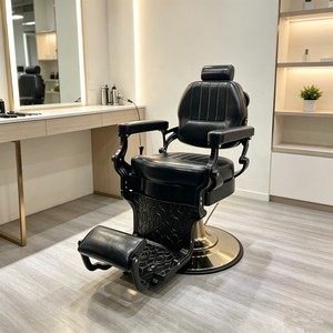 Fauteuil de barbier vintage haut de gamme, professionnel, hydraulique, pivotant, pour salon de coiffure - Product Image 2