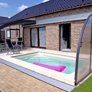 Cerramiento Automático Retráctil <span class=keywords><strong>para</strong></span> Terraza de Cristal con Techo Inclinado, Vidrio Templado Doble con Baja Emisividad <span class=keywords><strong>para</strong></span> <span class=keywords><strong>Piscinas</strong></span> y Patios - Product Image 3