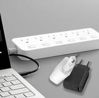 Chargeur rapide GaN PD 20W Type-A+C avec prise EU, QC3.0, design écologique pour ordinateur portable et téléphone portable