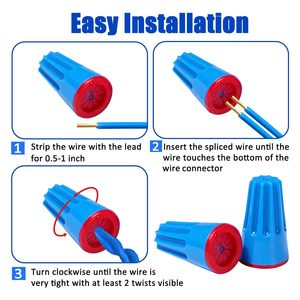 Connecteurs de câblage étanches 22AWG-14AWG, bornes de câble scellées pour extérieur avec capuchons à écrou pour éclairage paysager, vanne d'irrigation et applications humides - Product Image 3