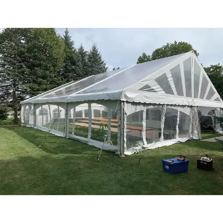 Tenda da esterno in lega di alluminio per esterni in Pvc bianco a buon mercato installazione rapida tenda impermeabile per tenda da campeggio per riunioni sportive di nozze