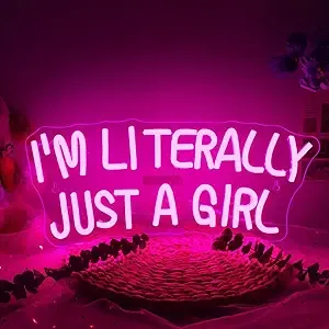 Letrero de Neón LED Rosa con la Frase 'I'm Literally Just a Girl', Luz de Neón LED para Decoración de Pared, Letrero Luminoso para Dormitorio - Product Image 2