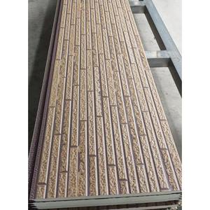 Panneaux sandwich en <span class=keywords><strong>polyuréthane</strong></span> PU de revêtement en acier de couleur de haute qualité <span class=keywords><strong>Isolation</strong></span> thermique 20mm Panneaux de revêtement mural extérieur de villa - Product Image 1