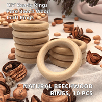 Natural Beech Wood Rings 10 Pcs Unfinished 6cm Solid Wooden Paint Craft Connectors Jewelry Making Business Gift Made China