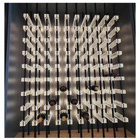 Porte-vin en acrylique et acier inoxydable personnalisé, présentoir à vin moderne minimaliste avec éclairage LED pour villa, hôtel, hall, club, salon