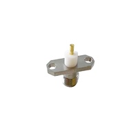 Conector coaxial RF de latón para audio, con montaje de brida de 2 orificios para conector hembra, con aislante extendido de 4 mm y pin de 3 mm