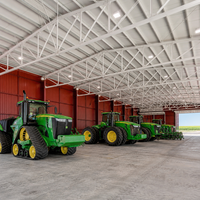 Abri de voiture en acier robuste pour le stationnement de tracteurs agricoles, bâtiment métallique préfabriqué, abri de stockage durable