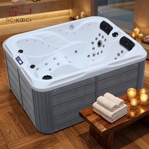Moderna Bañera de Hidromasaje Exterior Independiente de 2 m, Bañera de Hidromasaje con Dos Motores <span class=keywords><strong>para</strong></span> Masaje en el Baño, Tipo Independiente - Product Image 4