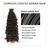 AHVAST Extensions de cheveux afro bouclés naturels de 18 pouces, 100% cheveux humains Remy vierges pour femmes noires, adhésives 4b/4c