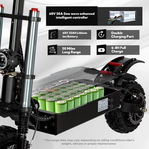 EU UK Warehouse Delivery 5-7 Days Dual-motor 60V 40Ah Aluminum Waterproof Foldable off Road Scooter - Product Image 2