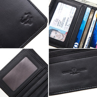 HUMERPAUL Dompet Kulit Pria, Dudukan Kartu Kredit Rfid Klip Uang Pendek Ramping Pabrik Cina