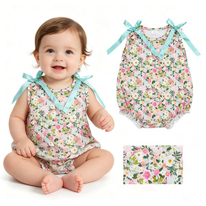 En Stock: Romper sin Mangas con Burbujas y Flores Coloridas para Bebés Niñas, Ropa de Moda al por Mayor para Boutique, Ropa de Fábrica para Bebés y Niños Pequeños - Product Image 1