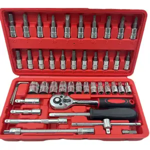 46-Piece 1/4-inch Screwdriver Drive Socket Bit Set Ratchet Wrench Tools Kit For Auto Repairing