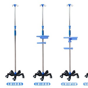 Soporte intravenoso de acero inoxidable con base de hierro fundido, altura ajustable con ruedas, soporte portátil para gotas intravenosas (Tipo B). - Product Image 3