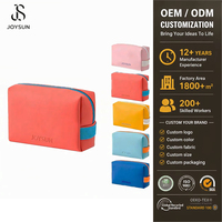 Pochette de maquillage élégante pour femmes JOYSUN, sacs cosmétiques tendance en PU avec fermeture éclair, vente en gros d'usine, couleurs bonbons colorées