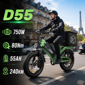 จักรยานบรรทุกไฟฟ้า D55 750W 48V ยางอ้วน 20 นิ้ว แบตเตอรี่ 55AH ระยะทาง 240 กม. พร้อมดิสก์เบรกและระบบกันสะเทือนคู่ - Product Image 1