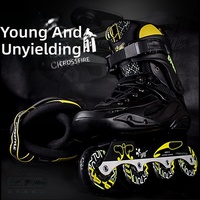 Patins à roulettes en ligne unisexes pour adultes Freestyle Fesmo, chaussures de patinage Freestyle, roues plates pour patinage sur piste