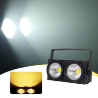 Equipo de Iluminación Profesional para Escenarios, Blinder de 2x100W Blanco Cálido, Luz LED Estroboscópica COB de 2 Ojos, Blanco Frío + Blanco Cálido para Clubes y Discotecas