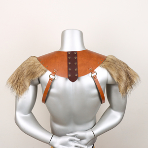 Costume de cosplay de roi guerrier <span class=keywords><strong>viking</strong></span> médiéval de la Renaissance pour homme avec col en fausse fourrure - Product Image 6