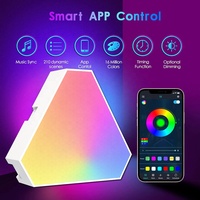 Vente en gros de panneaux triangulaires à DEL avec télécommande intelligente Lumières RVB de couleur magique Décoration murale Lumière de salle de jeux