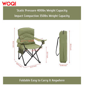 Chaise pliante d'extérieur Woqi en aluminium, légère et portable, chaise de camping, couleur vert matcha, chaise de jardin, forme rectangulaire - Product Image 4