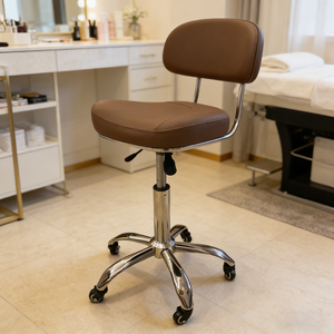 Tabouret à roulettes pour salon de beauté, tabouret hydraulique réglable avec roulettes, acier inoxydable, rotation à 360 degrés - Product Image 4