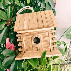 Wooden Birdhouse Paulownia Wood Handmade <b>Hanging</b> Ornament Traditional Rectangle <b>Garden</b> Decoration - Product Image 1