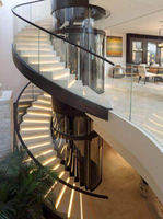 Escalier en colimaçon à double hélice avec deux rampes pour villas de luxe de grande envergure ou halls commerciaux