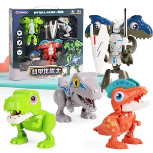 로봇 장난감 50 Suppliers-2022 Juguetes 공룡 변형 장난감 3 개/대 모델 장식 변형 티라노 사우루스 렉스 학습 선물