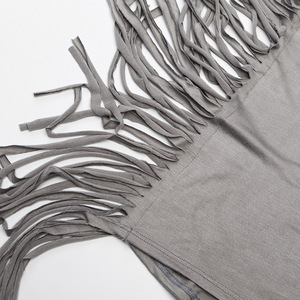 Nuevos Productos en Oferta, Camiseta sin Mangas con Borlas de Color Gris Claro para Chicas Jóvenes, Envío Directo - Product Image 4