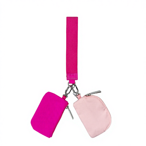 USA Oversez Warehouse Dual <b>Pouch</b> Women's Wristlet Portable Keychain Wallet Detachable Keychains Card Bank <b>Mini</b> Wristlet Bag - Product Image 4