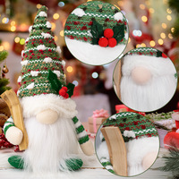 Figurine de Noël en gros, style campagnard américain, gnome en peluche de coton sans visage, figurine de Rudolph le renne skieur, décoration de Noël