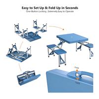 Ensemble table et chaises pliantes pour pique-nique en plein air, jardin, barbecue, fête, voyage, plage, cour, terrasse, patio, usage domestique