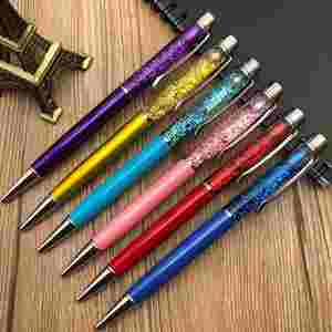 Nouveau design, vente chaude, stylo à bille avec logo flottant en paillettes liquides et cristal - Product Image 2