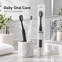 Brosse à dents sphérique à tête large en gros OEM & ODM, soies spirales de 0,15 mm, placées 3D, outil manuel de soins dentaires doux pour adultes