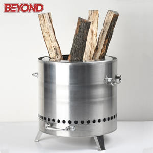 เตาเผาฟืนไร้ควันกลางแจ้งแบบพกพาทำจากสแตนเลสใช้ในแคมป์เตาไฟแบบไร้ควันสำหรับทำอาหารกลางแจ้ง - Product Image 4