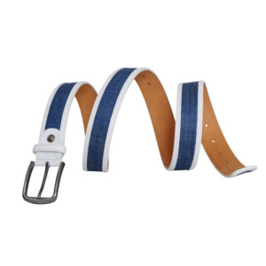 Ceinture en cuir blanc et bleu pour homme Swindon - Product Image 5