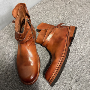 Bottes Chelsea en cuir marron pour homme Qinhong, talon bas, fermeture éclair latérale, bottes Martin souples à la cheville, respirantes, désodorisantes, absorbant la transpiration - Product Image 3