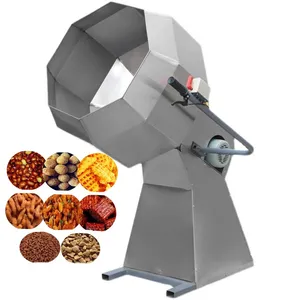 Batch Popcorn Rotary Mix Tumbler Snack Seasoning Coating Machine/Snack Food Seasoning Drum Flavoring Machine