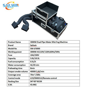 Macchina per Nebbia a Doppio Tubo 3000W Personalizzabile, Generatore di Nebbia per Palcoscenico, Matrimoni ed Eventi - Product Image 1