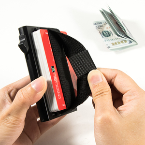 Casekey Custom Color Anti-theft Aluminum Business Cardholder <b>Rfid</b> Automatic <b>Wallet</b> Smart Metal <b>Wallet</b> with Elastic Band <b>for</b> <b>Men</b> - Product Image 4