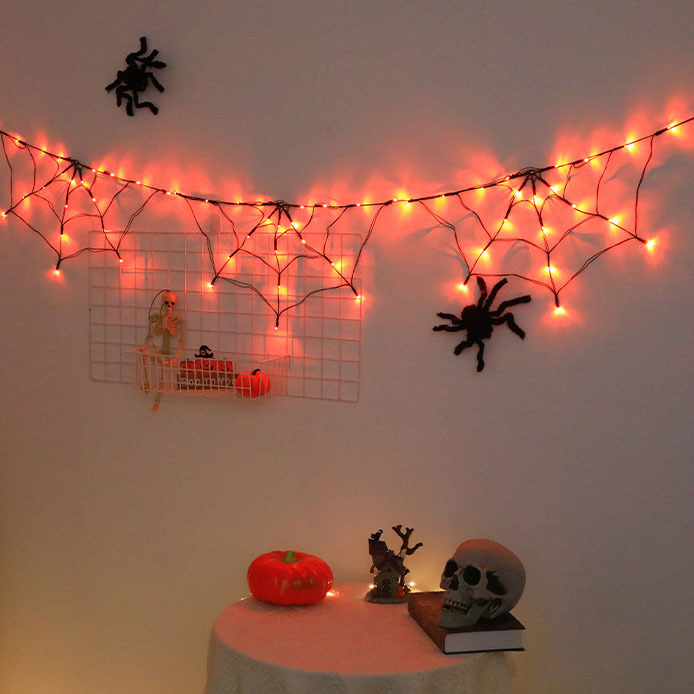 1.8m Orange Three spider webs