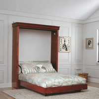 Lit Murphy antique sur mesure avec portes à panneaux surélevés, kit de quincaillerie pour économiser de l'espace, lit Murphy pliable robuste à extraction classique
