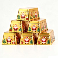 Boîte en métal pour emballages alimentaires, chocolat, biscuits, café, bonbons, boîte en métal dorée de qualité alimentaire, boîte en métal personnalisée pour Noël, la Saint-Valentin, cadeau