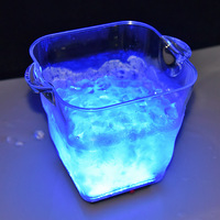 Seau à glace LED en plastique pour promotion commerciale, support pour seau à champagne, refroidisseur de glace pour bar