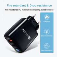 Échantillon gratuit Chargeur USB C 20W pour Apple Prise US EU UK AU Adaptateur de voyage USB pour iPhone 15 14 13 Chargeur