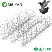 Piques anti-oiseaux efficaces en acier inoxydable à 5 pointes pour pigeons, mouettes, corbeaux, avec base en PC anti-UV, répulsif de toit écologique